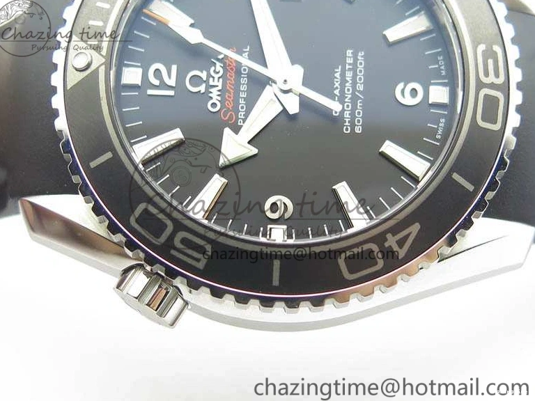 1221 Planet Ocean Pro Ceramic Bezel 45mm 1:1 OMF Best Edition On Rubber Strap A8500 (Black Balance Wheel) MoistureWicking 8136